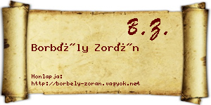 Borbély Zorán névjegykártya